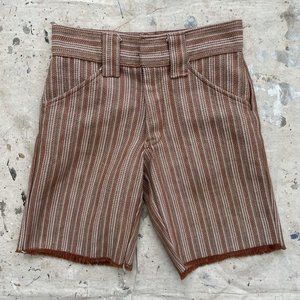Vintage 70’s Billy the Kid Brown Striped Cut Off Shorts Boys 5